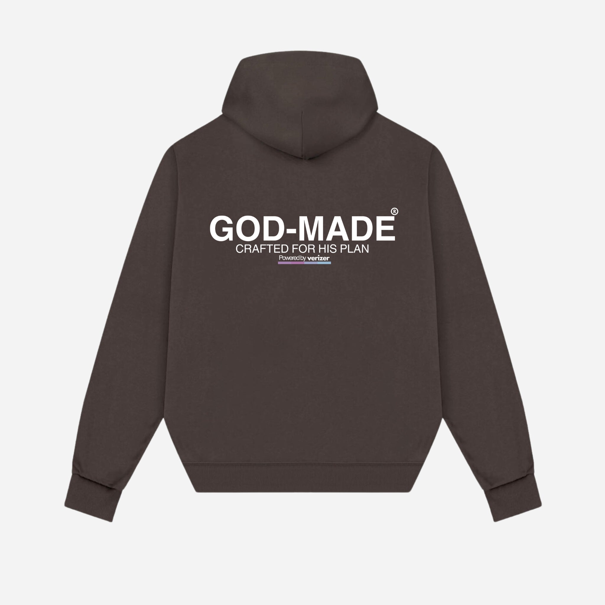 Heavyweight Mocha "GOD-MADE" Pullover Hoodie