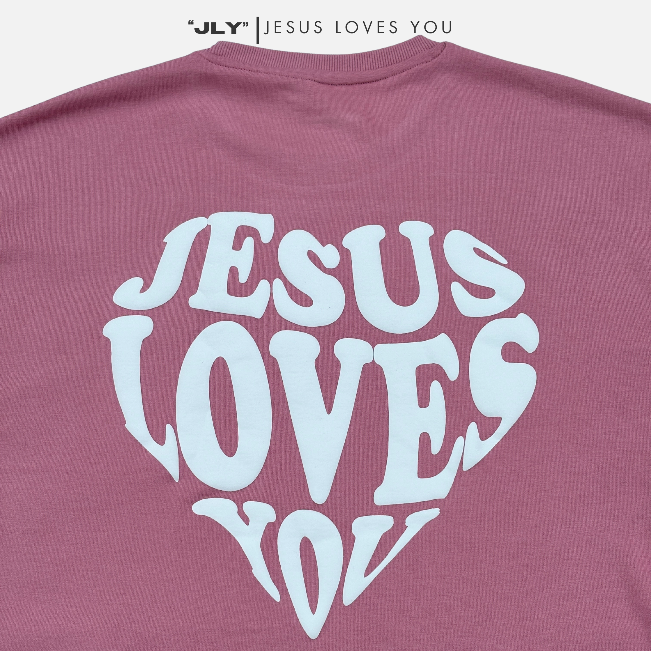 "JLY" OVERSIZED ORNATE PINK TEE