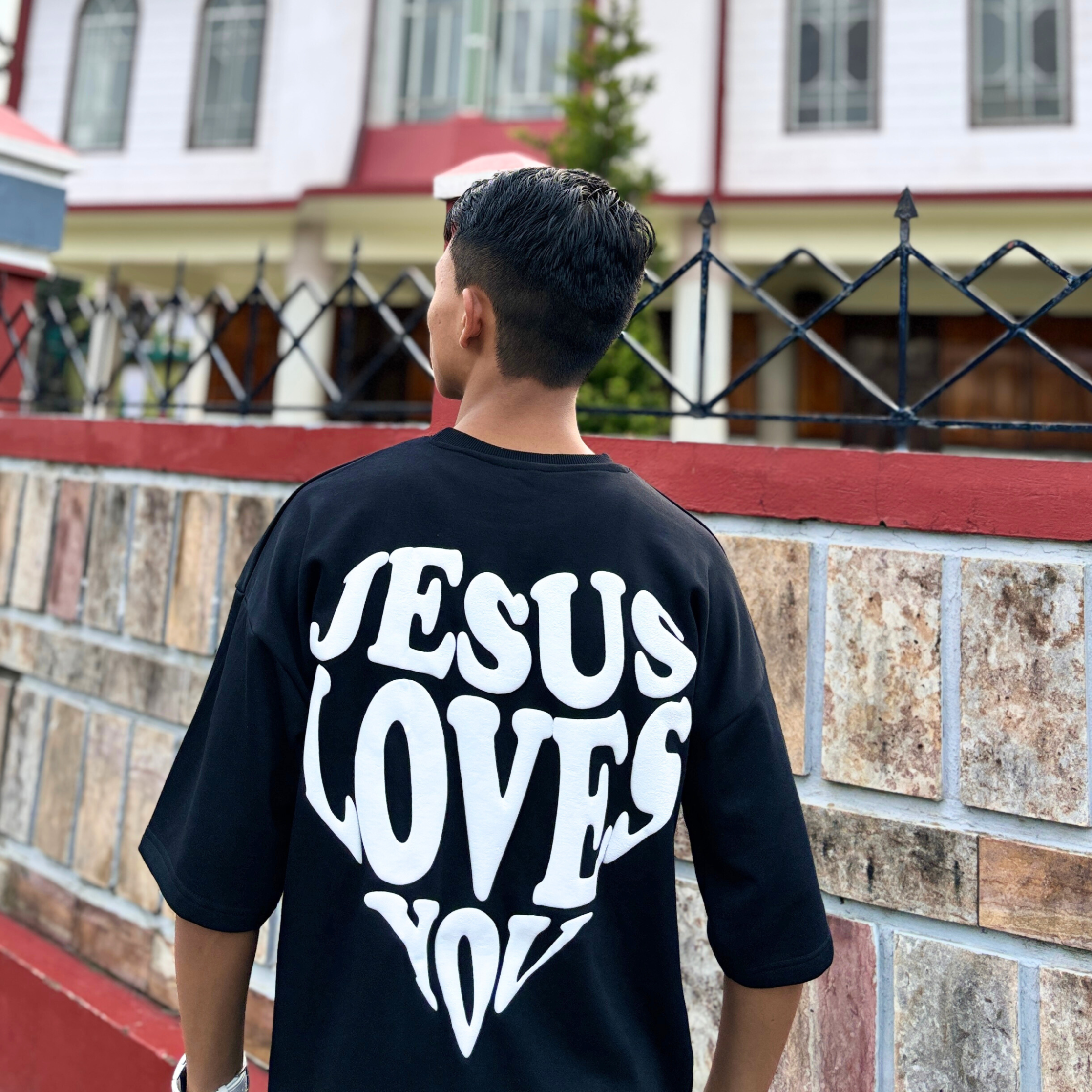 "JLY" JET BLACK OVERSIZED TEE