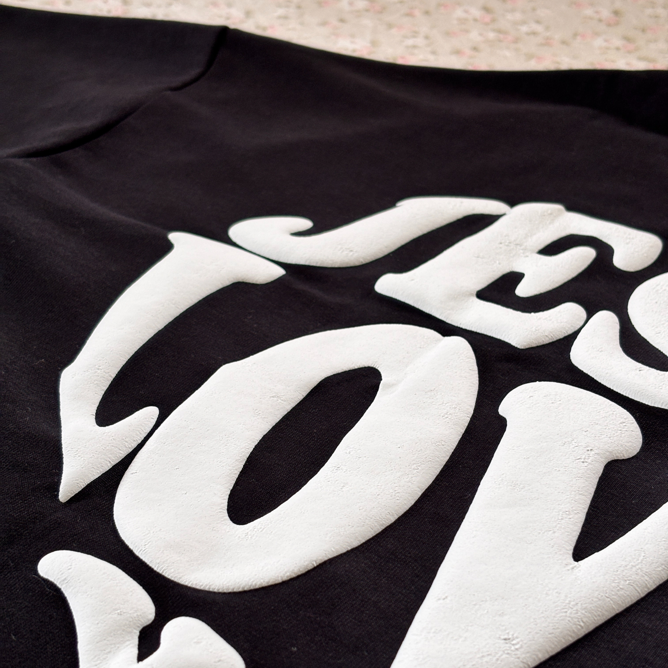 "JLY" JET BLACK OVERSIZED TEE