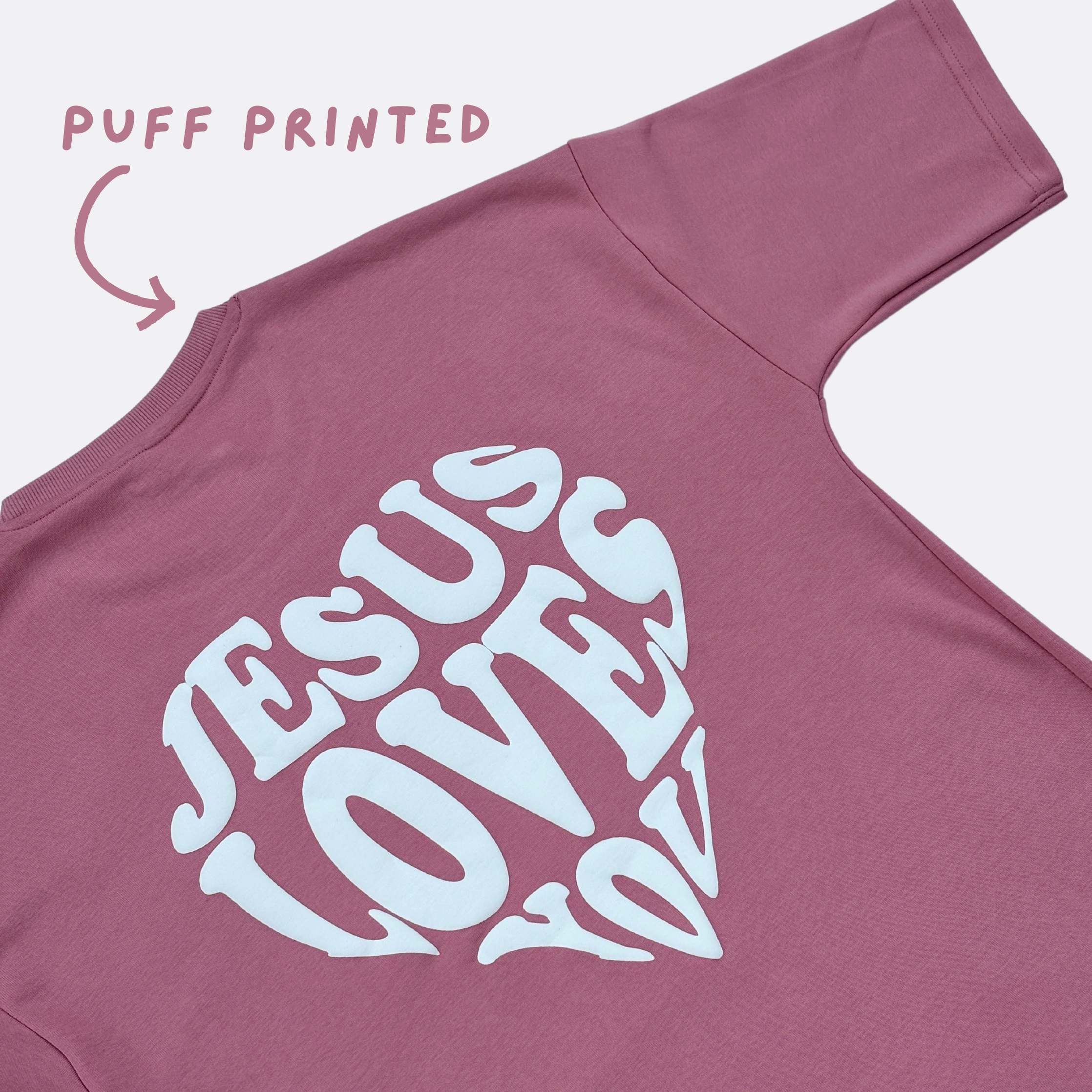 "JLY" OVERSIZED ORNATE PINK TEE