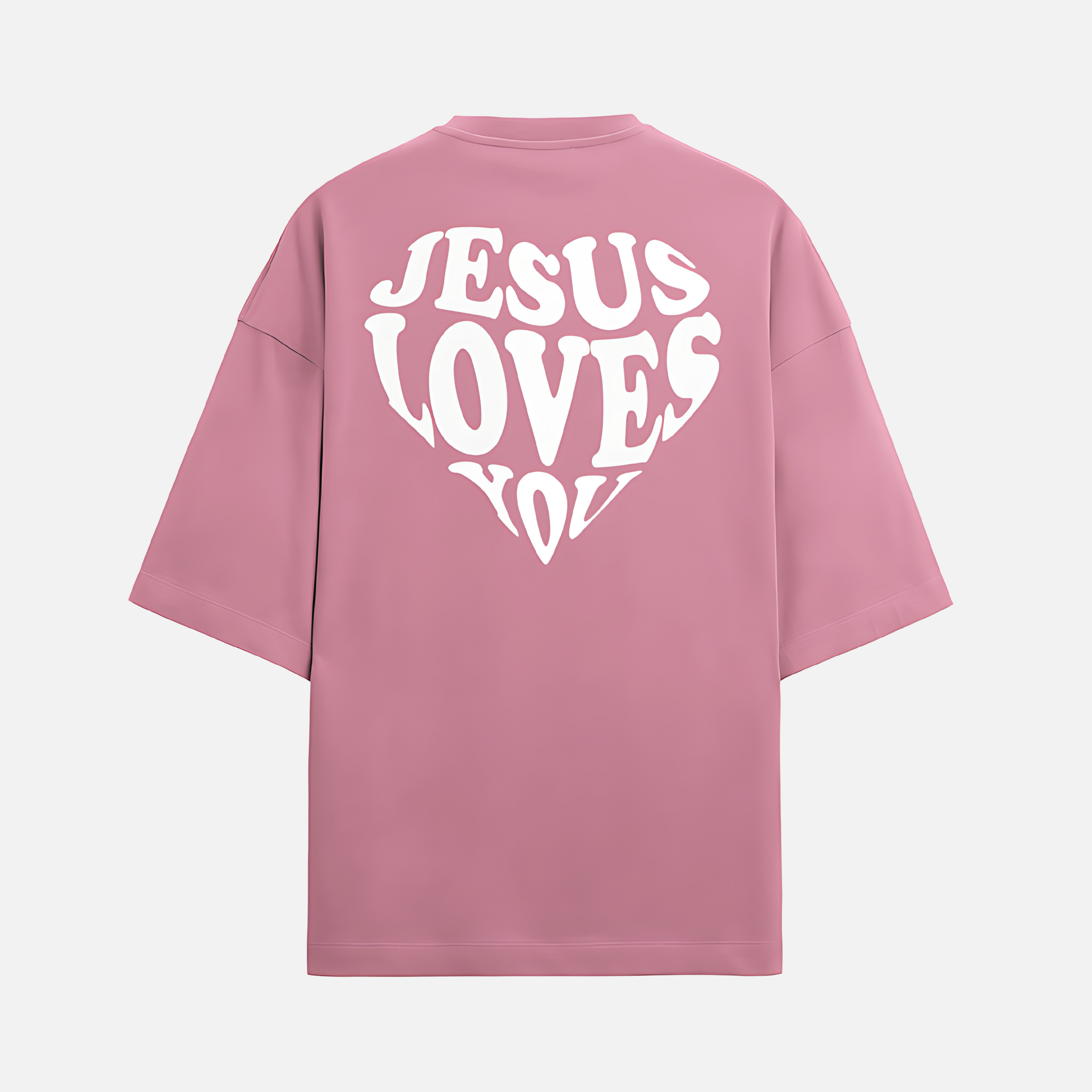"JLY" OVERSIZED ORNATE PINK TEE