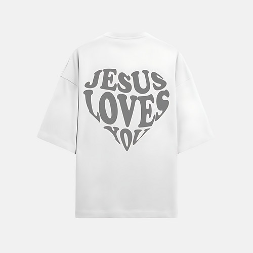 "JLY" Alabaster White Oversized Tee