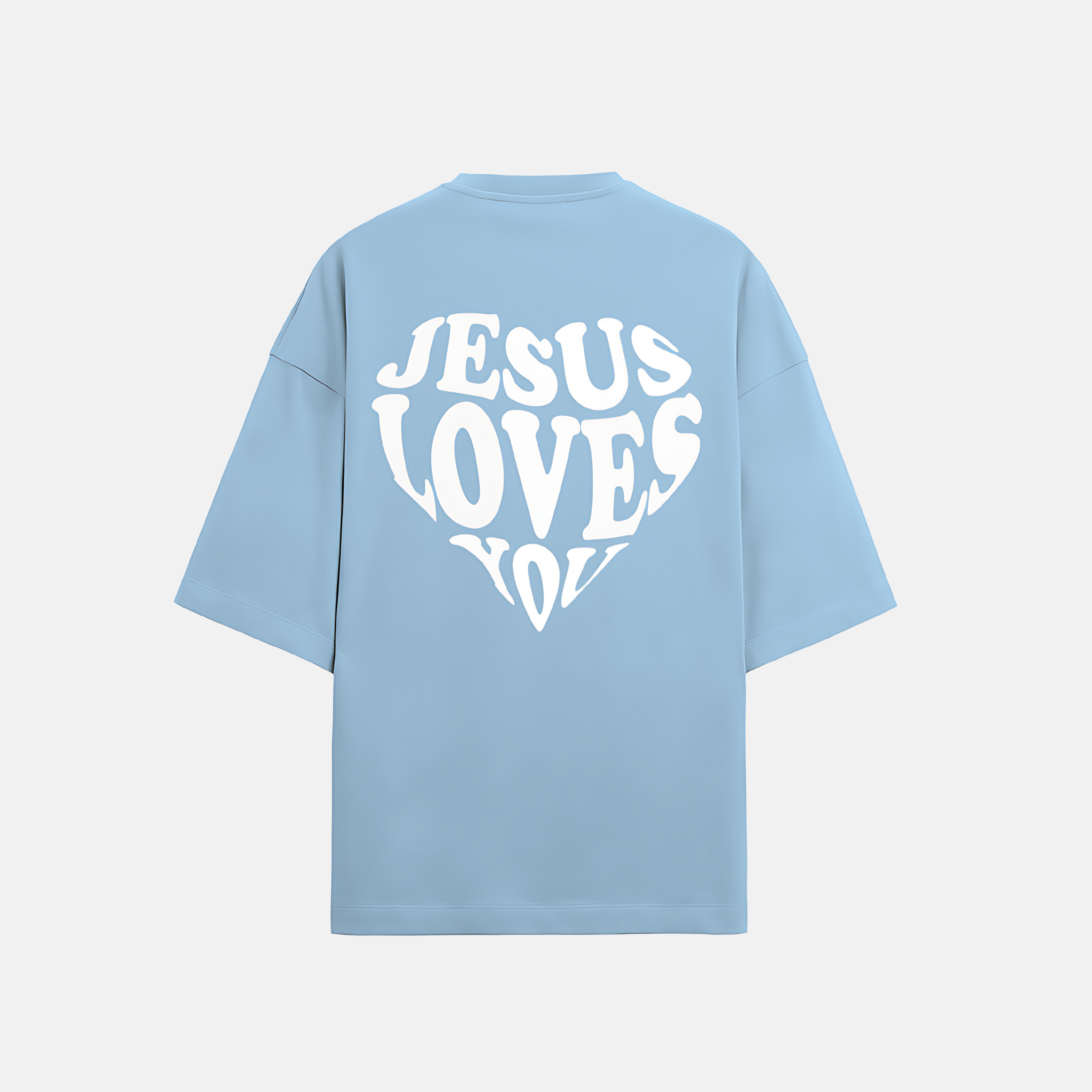 "JLY" Baby Blue Oversized Tee